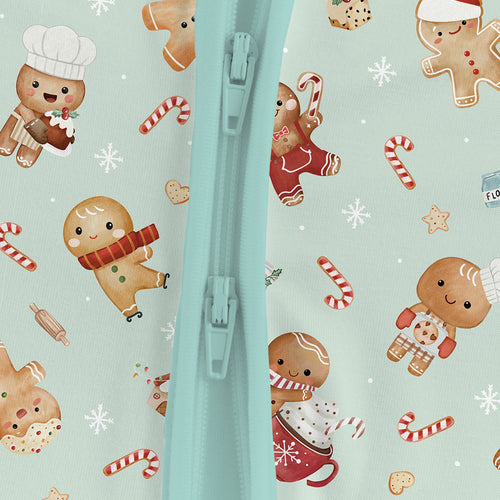 Christmas Gingerbread Sweet Bakery Baby Bamboo Zipper Pajama Romper