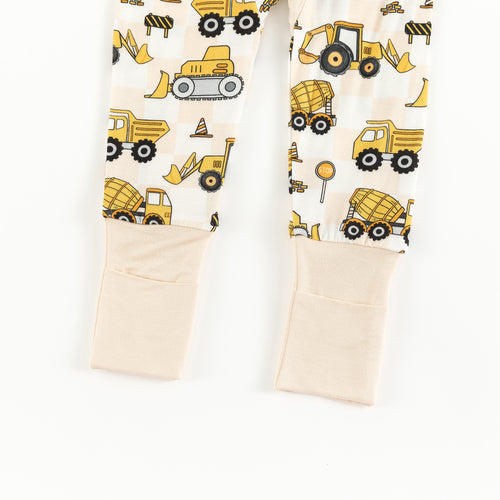 Plaid Truck Bamboo Zipper Romper Pajamas