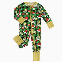 Bamboo Baby Zipper Romper Pajama Christmas Hat Element