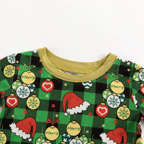 Bamboo Kids Two-Piece Pajama Set Christmas Hat Element