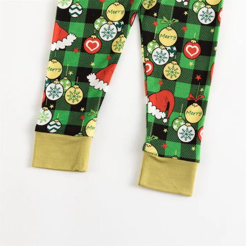 Bamboo Kids Two-Piece Pajama Set Christmas Hat Element