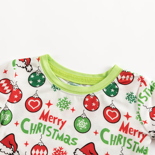 Merry Christmas Snowflake Bamboo Long Sleeve Pajama Set
