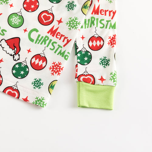 Merry Christmas Snowflake Bamboo Long Sleeve Pajama Set