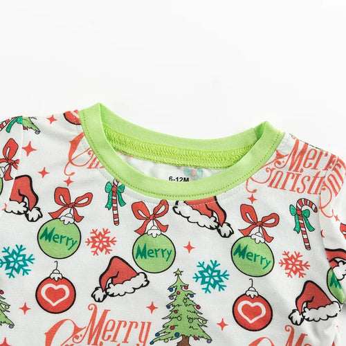 Bamboo Kids Two-Piece Pajama Set Merry Christmas Santa Hat