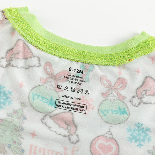 Bamboo Kids Two-Piece Pajama Set Merry Christmas Santa Hat