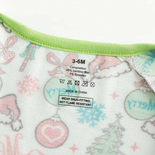 Bamboo Baby Zipper Romper Pajama Merry Christmas Santa Hat