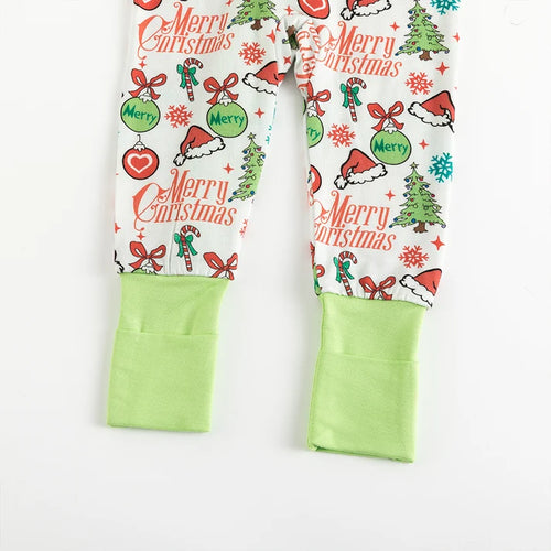 Bamboo Baby Zipper Romper Pajama Merry Christmas Santa Hat