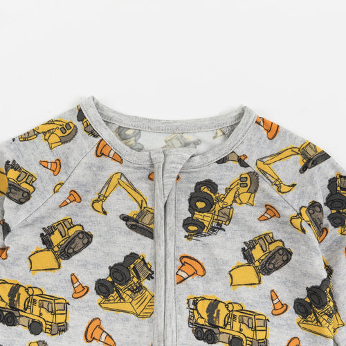 Baby Excavator Pattern Bamboo Viscose Zippy Romper