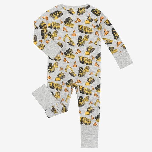 Baby Excavator Pattern Bamboo Viscose Zippy Romper