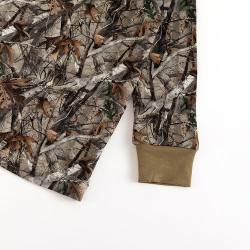 Retro Leaves Kids Bamboo Two-Piece Pajama Set