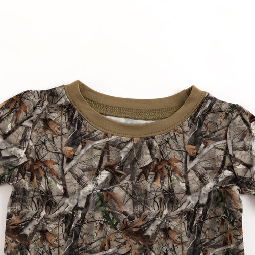 Retro Leaves Kids Bamboo Two-Piece Pajama Set