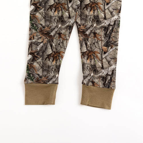Retro Leaves Kids Bamboo Two-Piece Pajama Set