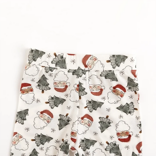 Bamboo Kids Two-Piece Pajama Set Santa Claus Christmas Tree
