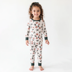 Bamboo Kids Two-Piece Pajama Set Santa Claus Christmas Tree