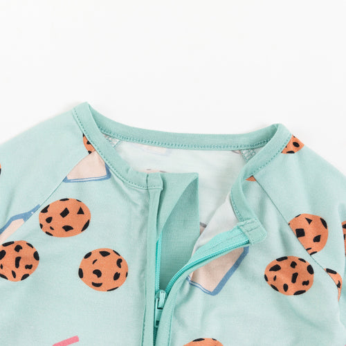 Cookies Milk Bamboo Zipper Romper Pajamas