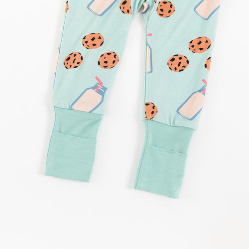 Cookies Milk Bamboo Zipper Romper Pajamas