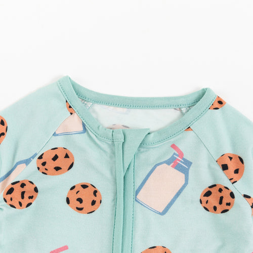 Cookies Milk Bamboo Zipper Romper Pajamas