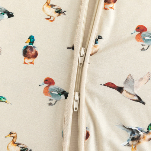 Colorful Ducks Bamboo Zipper Romper Pajamas