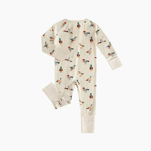Colorful Ducks Bamboo Zipper Romper Pajamas