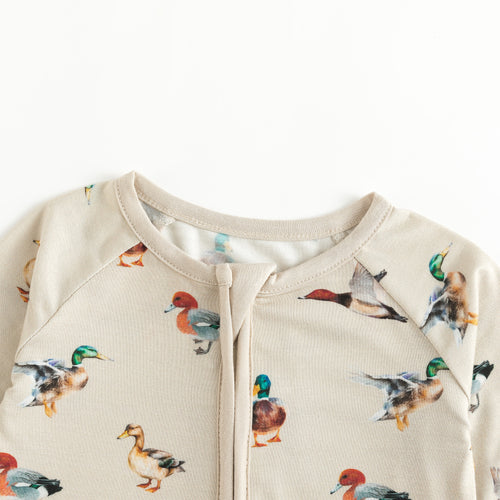 Colorful Ducks Bamboo Zipper Romper Pajamas