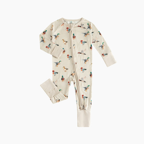 Colorful Ducks Bamboo Zipper Romper Pajamas