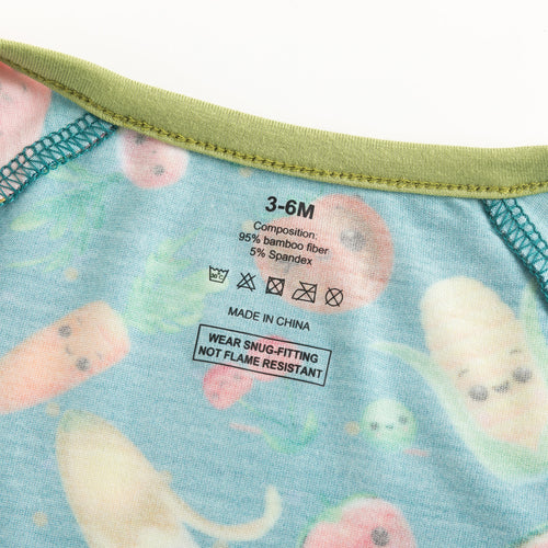 Funny Fruit&Vegetables Bamboo Zipper Romper Pajamas