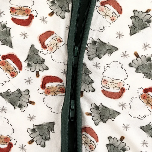 Bamboo Baby Zipper Romper Pajama Santa Claus Christmas Tree