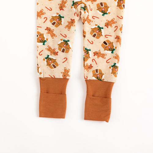 Baby Christmas Gingerbread Print Bamboo Zip Sleeper