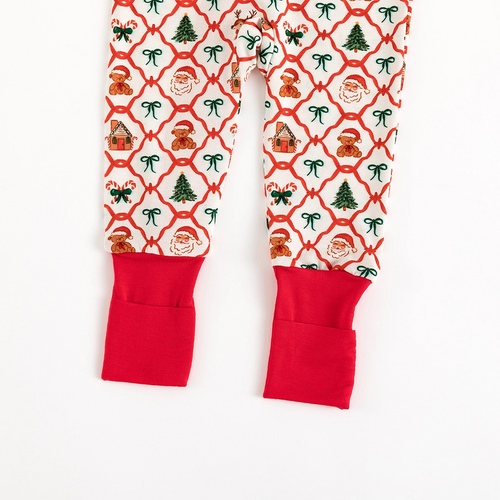 Baby Christmas Plaid Red Bamboo Zip Sleeper