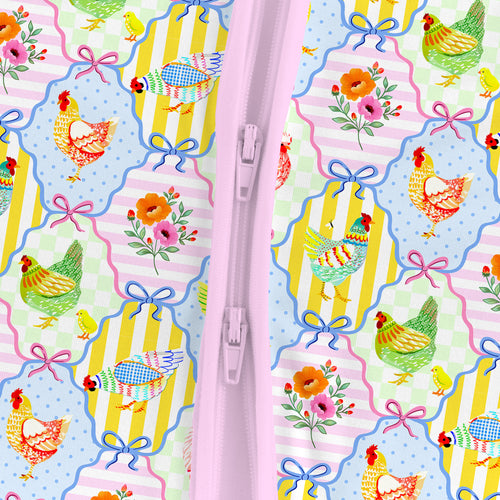 Pastel Country Coop Bamboo Zipper Pajama Romper